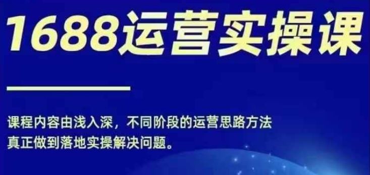 1688实操运营课，零基础学会1688实操运营，电商年入百万不是梦-甄选网创