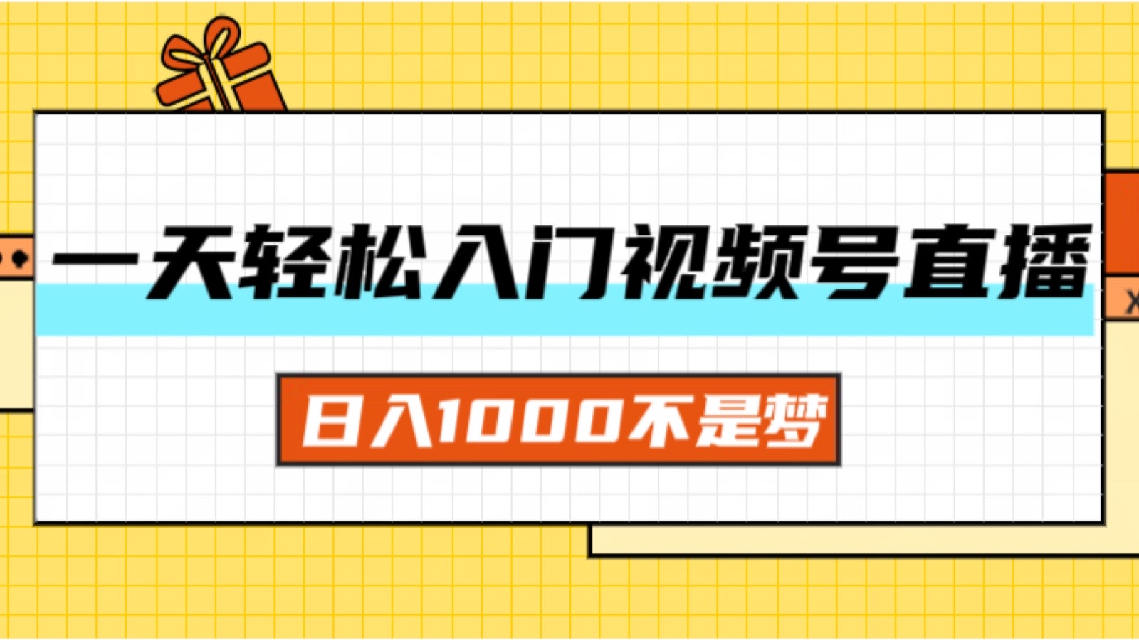 （11906期）一天入门视频号直播带货，日入1000不是梦-甄选网创