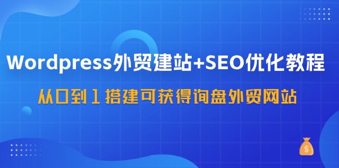 WordPress外贸建站+SEO优化教程，从0到1搭建可获得询盘外贸网站（57节课）-甄选网创