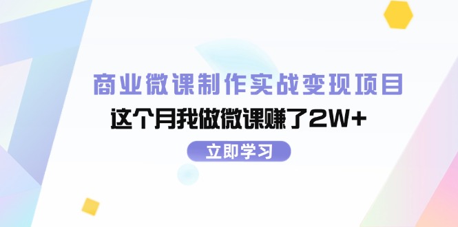 （11959期）商业微课制作实战变现项目，这个月我做微课赚了2W+-甄选网创