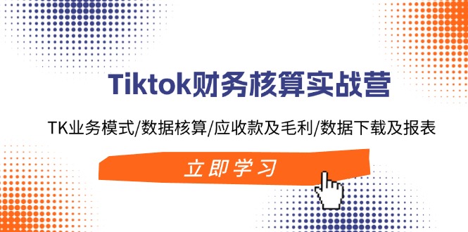 （11978期）Tiktok财务核算实战营：TK业务模式/数据核算/应收款及毛利/数据下载及报表-甄选网创