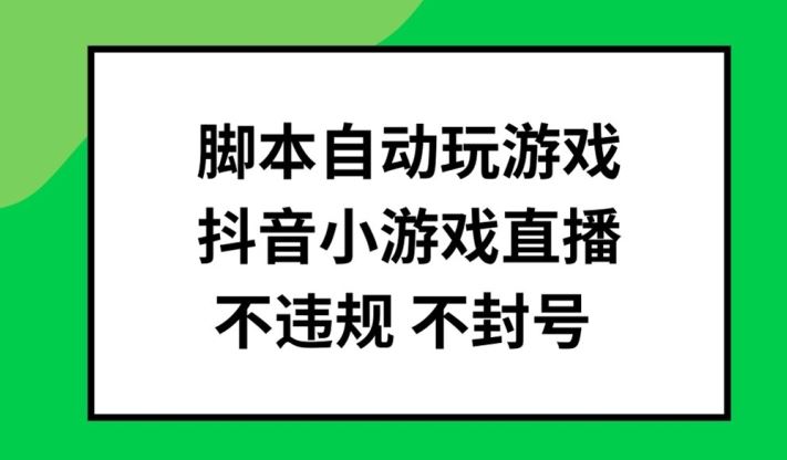 脚本自动玩游戏，抖音小游戏直播，不违规不封号可批量做【揭秘】-甄选网创