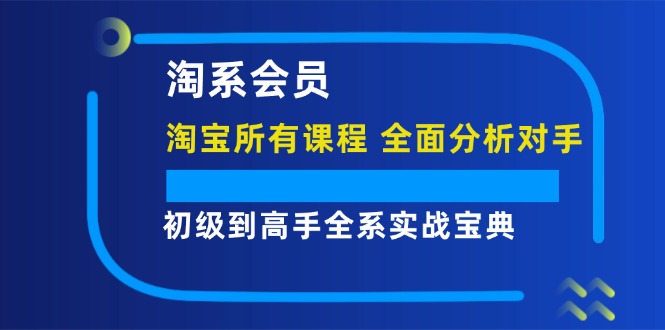 （12055期）淘系会员【淘宝所有课程，全面分析对手】，初级到高手全系实战宝典-甄选网创