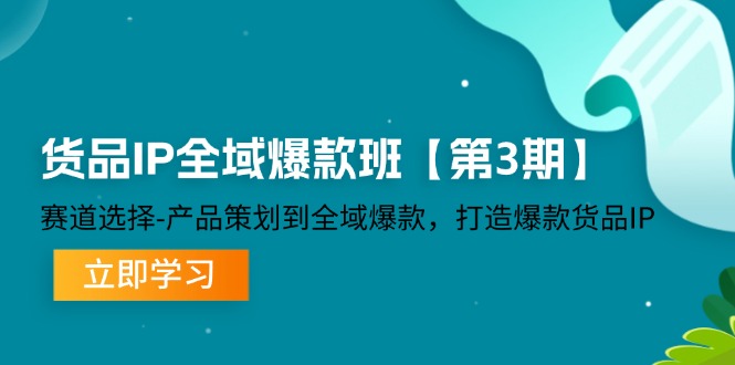 （12078期）货品-IP全域爆款班【第3期】赛道选择-产品策划到全域爆款，打造爆款货品IP-甄选网创