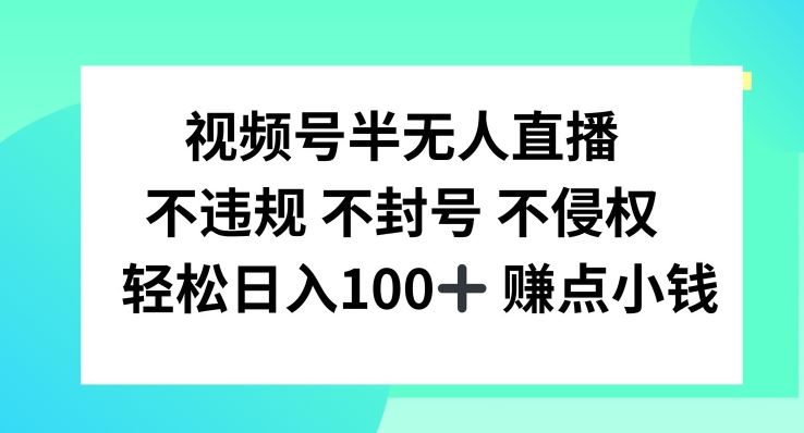 视频号半无人直播，不违规不封号，轻松日入100+【揭秘】-甄选网创