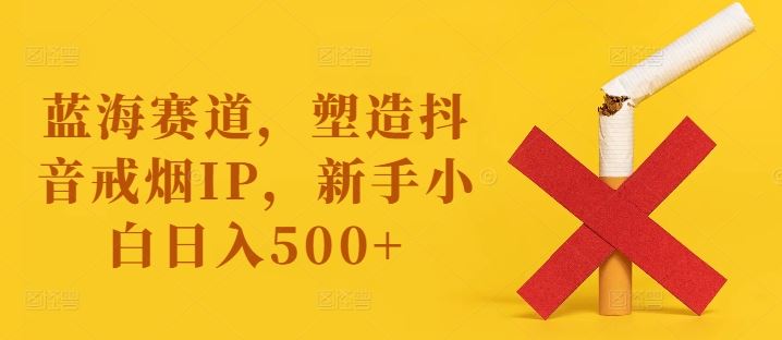 蓝海赛道，塑造抖音戒烟IP，新手小白日入500+【揭秘】-甄选网创