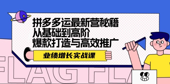 （12260期）拼多多运最新营秘籍：业绩 增长实战课，从基础到高阶，爆款打造与高效推广-甄选网创