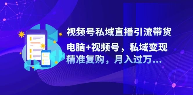 视频号私域直播引流带货：电脑+视频号，私域变现，精准复购，月入过万-甄选网创