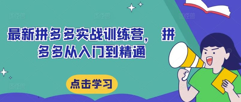 最新拼多多实战训练营， 拼多多从入门到精通-甄选网创