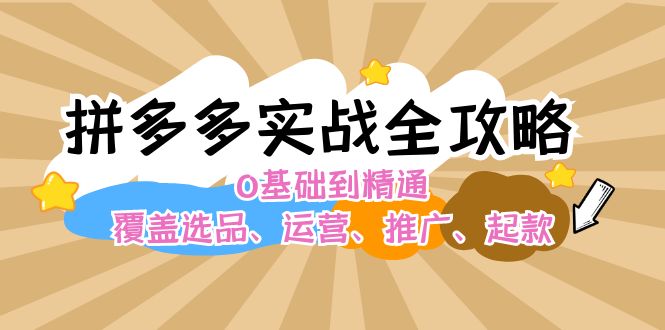 （12292期）拼多多实战全攻略：0基础到精通，覆盖选品、运营、推广、起款-甄选网创