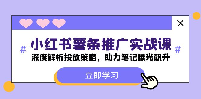 （12289期）小红书-薯 条 推 广 实战课：深度解析投放策略，助力笔记曝光飙升-甄选网创