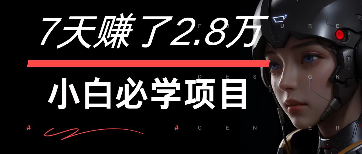 7天赚了2.8万！每单利润最少500+，轻松月入7万+小白有手就行-甄选网创