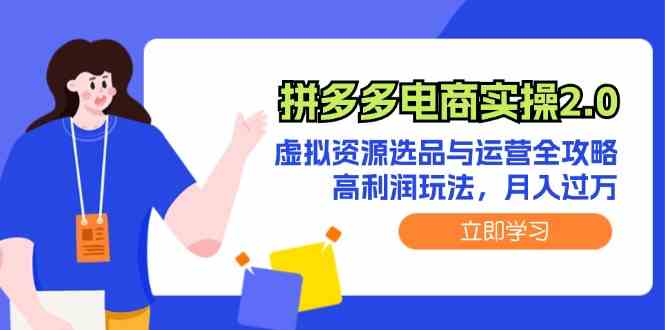 拼多多电商实操2.0：虚拟资源选品与运营全攻略，高利润玩法，月入过万-甄选网创