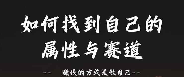 赛道和属性2.0：如何找到自己的属性与赛道，赚钱的方式是做自己-甄选网创