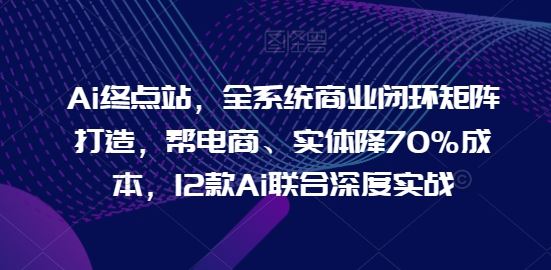 Ai终点站，全系统商业闭环矩阵打造，帮电商、实体降70%成本，12款Ai联合深度实战【0906更新】-甄选网创