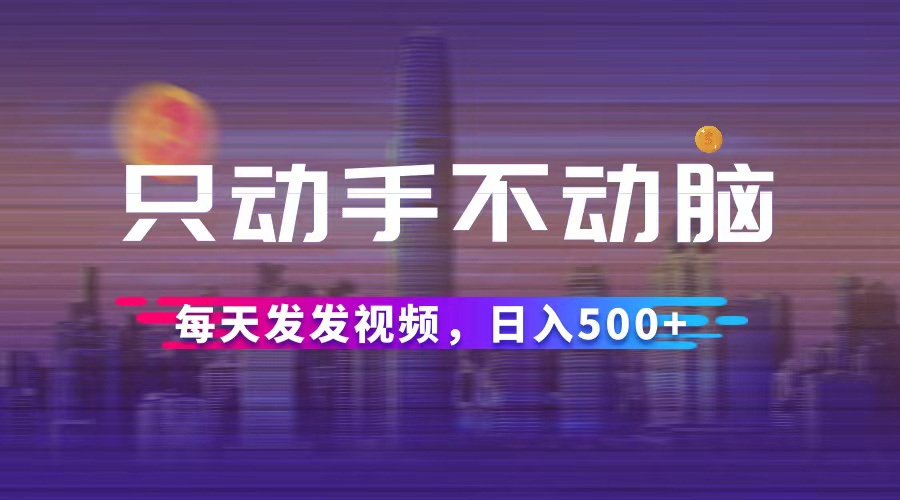 （12433期）只动手不动脑，每天发发视频，日入500+-甄选网创