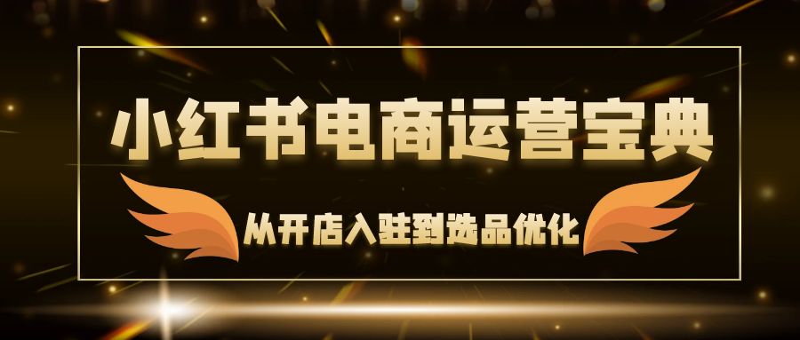 （12497期）小红书电商运营宝典：从开店入驻到选品优化，一站式解决你的电商难题-甄选网创