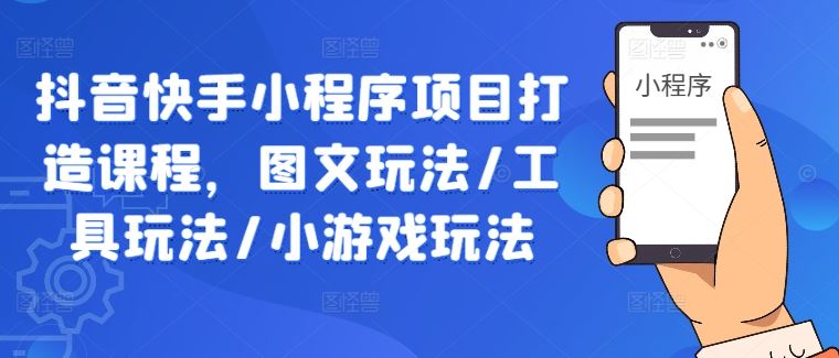 抖音快手小程序项目打造课程，图文玩法/工具玩法/小游戏玩法-甄选网创