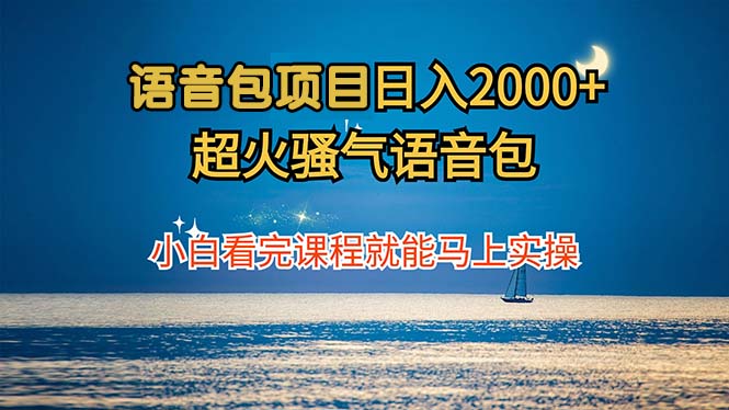 （12734期）语音包项目 日入2000+ 超火骚气语音包小白看完课程就能马上实操-甄选网创