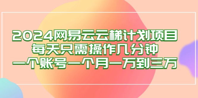 （12675期）2024网易云梯计划项目，每天只需操作几分钟 一个账号一个月一万到三万-甄选网创