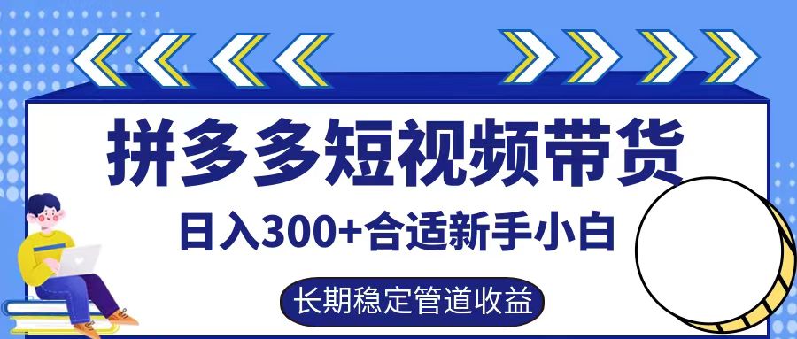 拼多多短视频带货日入300+，实操账户展示看就能学会-甄选网创