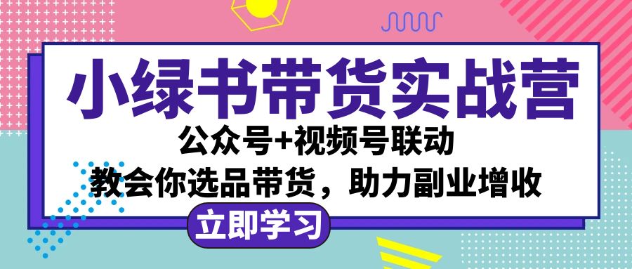 （12848期）小绿书AI带货实战营：公众号+视频号联动，教会你选品带货，助力副业增收-甄选网创