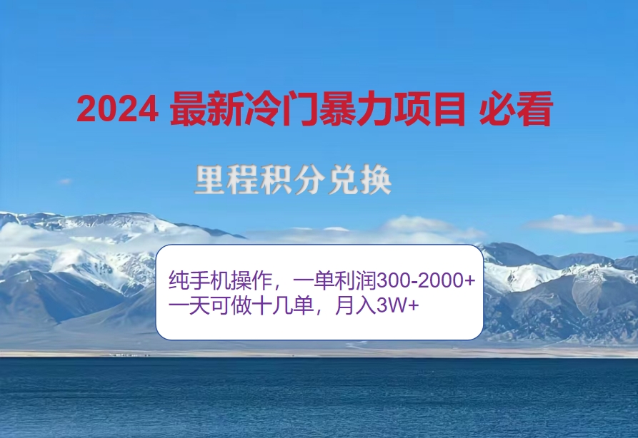 （12856期）2024惊爆冷门暴利！出行高峰来袭，里程积分，高爆发期，一单300+—2000…-甄选网创