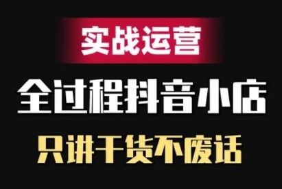 抖音小店精细化实战运营，只讲干货不废话-甄选网创