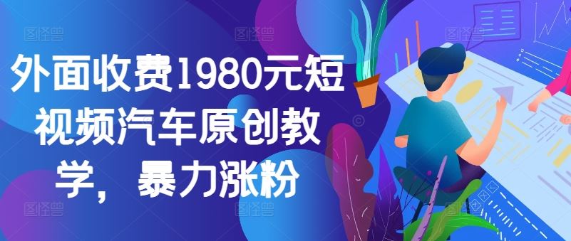 外面收费1980元短视频汽车原创教学，暴力涨粉-甄选网创