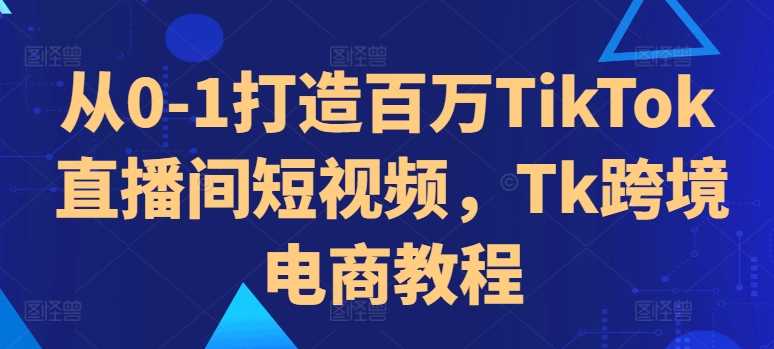 从0-1打造百万TikTok直播间短视频，Tk跨境电商教程-甄选网创