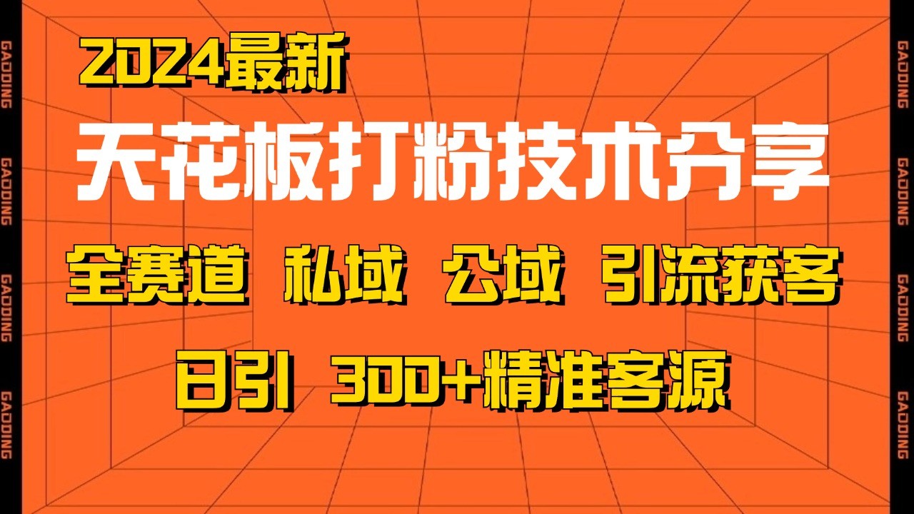 天花板打粉技术分享，野路子玩法 曝光玩法免费矩阵自热技术日引2000+精准客户-甄选网创