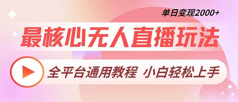 （13221期）最核心无人直播玩法，全平台通用教程，单日变现2000+-甄选网创