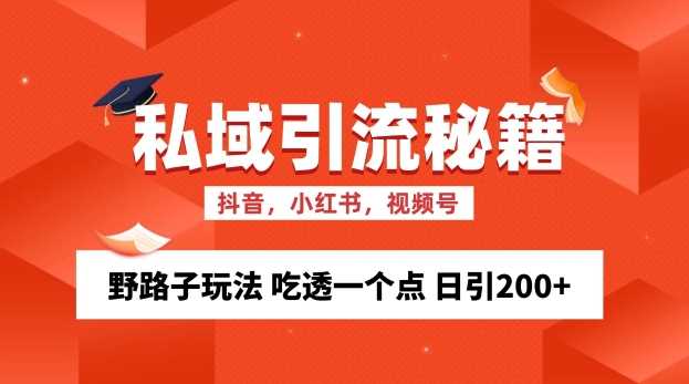 私域流量的精准化获客方法 野路子玩法 吃透一个点 日引200+ 【揭秘】-甄选网创