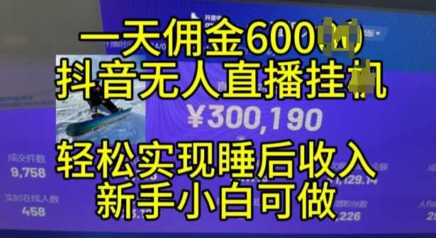 2024年11月抖音无人直播带货挂JI，小白的梦想之路，全天24小时收益不间断实现真正管道收益【揭秘】-甄选网创