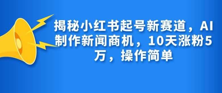 揭秘小红书起号新赛道，AI制作新闻商机，10天涨粉1万，操作简单-甄选网创