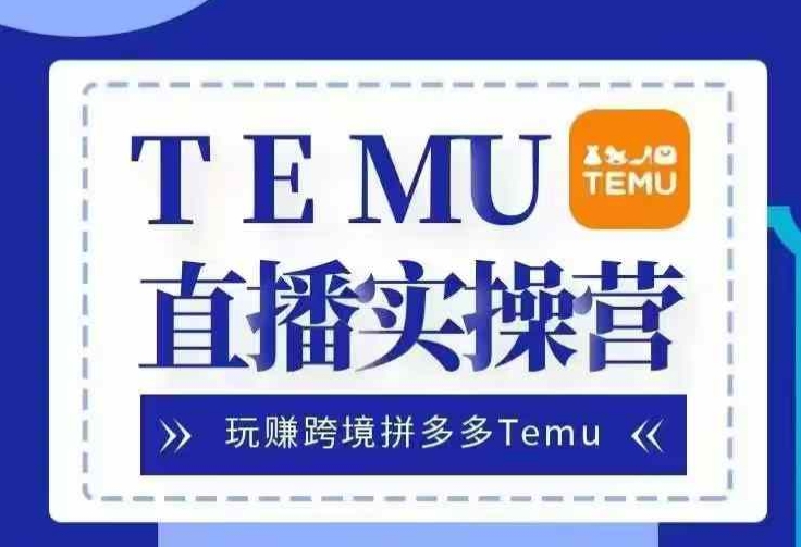 Temu直播实战营，玩赚跨境拼多多Temu，国内电商卷就出海赚美金-甄选网创