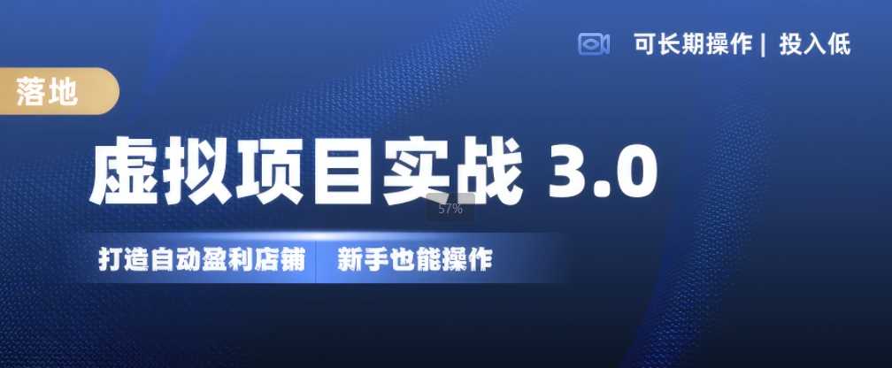 虚拟项目实战3.0，打造自动盈利店铺，可长期操作投入低，新手也能操作-甄选网创