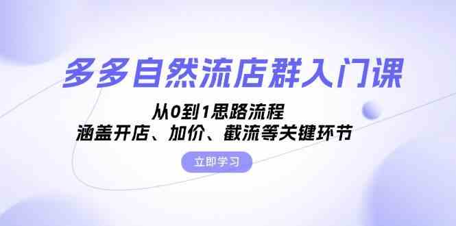 多多自然流店群入门课，从0到1思路流程，涵盖开店、加价、截流等关键环节-甄选网创