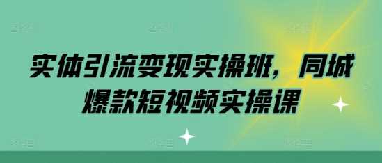 实体引流变现实操班，同城爆款短视频实操课-甄选网创