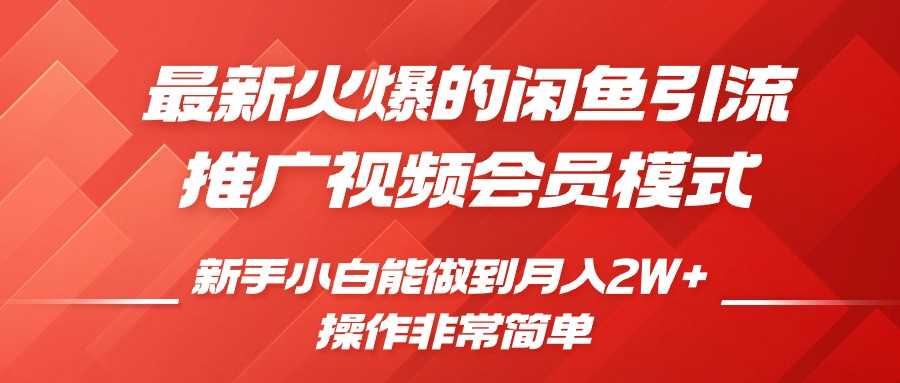 闲鱼引流推广影视会员，0成本就可以操作，新手小白月入过W+【揭秘】-甄选网创