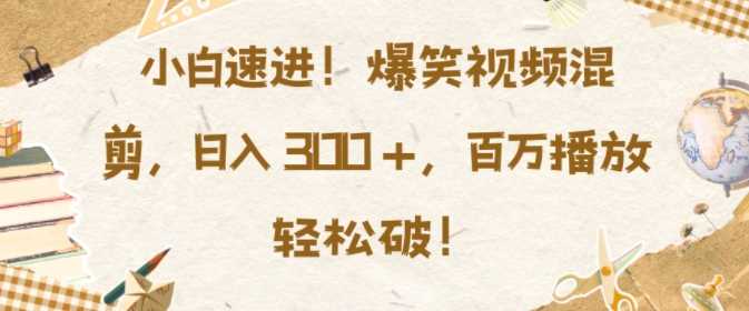 小白速进，爆笑视频混剪，日入3张，百万播放轻松破【揭秘】-甄选网创