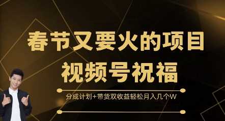 春节又要火的项目视频号祝福，分成计划+带货双收益，轻松月入几个W【揭秘】-甄选网创