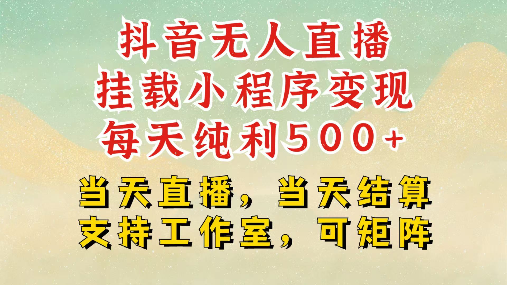 抖音无人挂机项目，轻松日入500+,挂载小程序玩法，不违规不封号，有号的一定挂起来-甄选网创