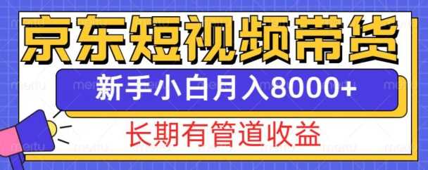 京东短视频带货新玩法，长期管道收益，新手也能月入8000+-甄选网创