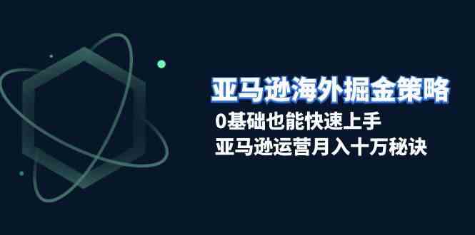 亚马逊海外掘金策略，0基础也能快速上手，亚马逊运营月入十万秘诀-甄选网创