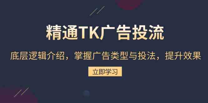 精通TK广告投流：底层逻辑介绍，掌握广告类型与投法，提升效果-甄选网创