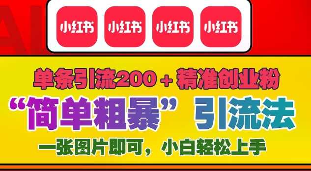 12月底小红书”简单粗暴“引流法，单条引流200+精准创业粉-甄选网创