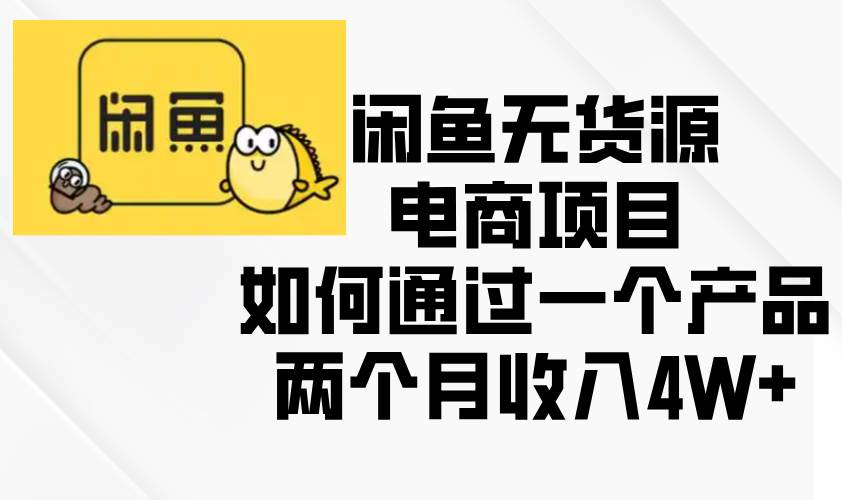 （13658期）闲鱼无货源电商项目，如何通过一个产品两个月收入4W+-甄选网创