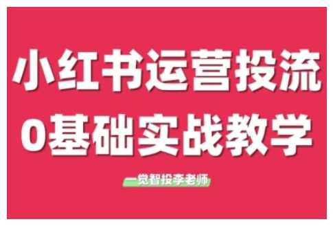 小红书运营投流，小红书广告投放从0到1的实战课，学完即可开始投放-甄选网创