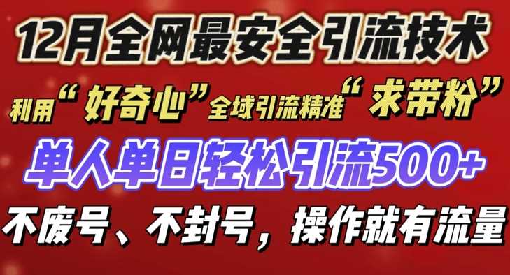 12 月份全网最安全引流创业粉技术来袭，不封号不废号，有操作就有流量【揭秘】-甄选网创